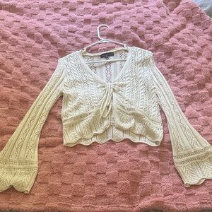 Almost Famous Cream Crochet Blouse